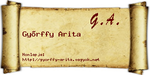 Győrffy Arita névjegykártya