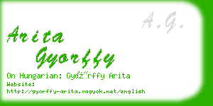 arita gyorffy business card